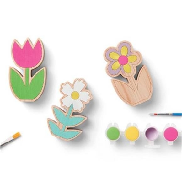 3pk Paint-Your-Own Wood Flowers Kit - Mondo Llama - Picture 4 of 4